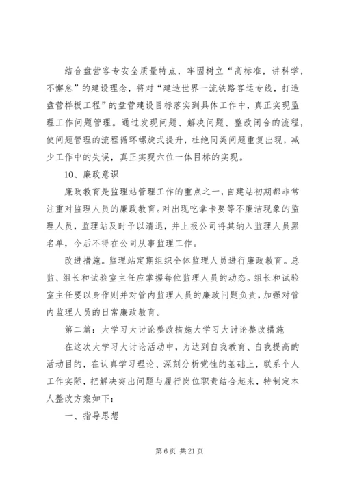 大宣传、大讨论、大反思、大谈心活动问题整改措施.docx