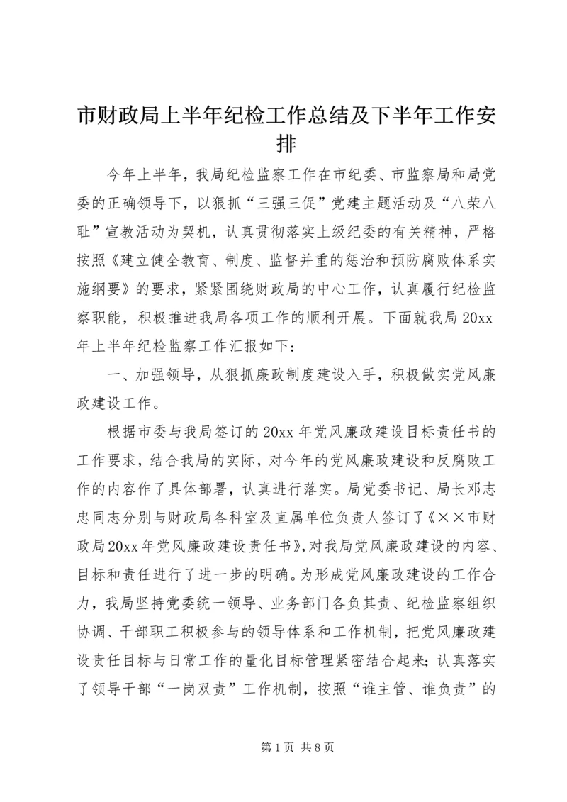 市财政局上半年纪检工作总结及下半年工作安排 (5).docx