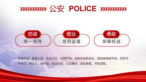 红色大气公安警察年终工作总结PPT