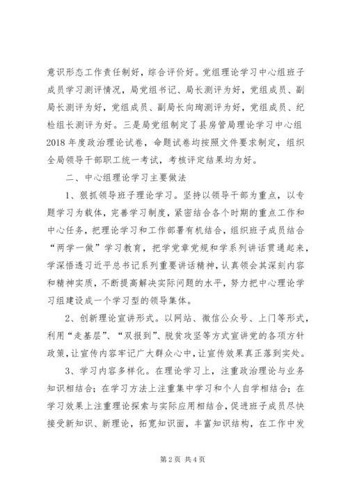 房管局党组理论学习情况报告.docx