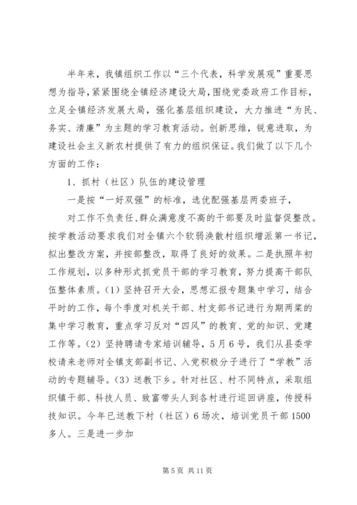 乡镇组织政工办半年工作总结.docx