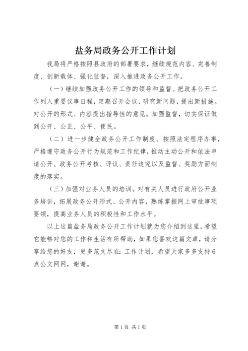 盐务局政务公开工作计划.docx