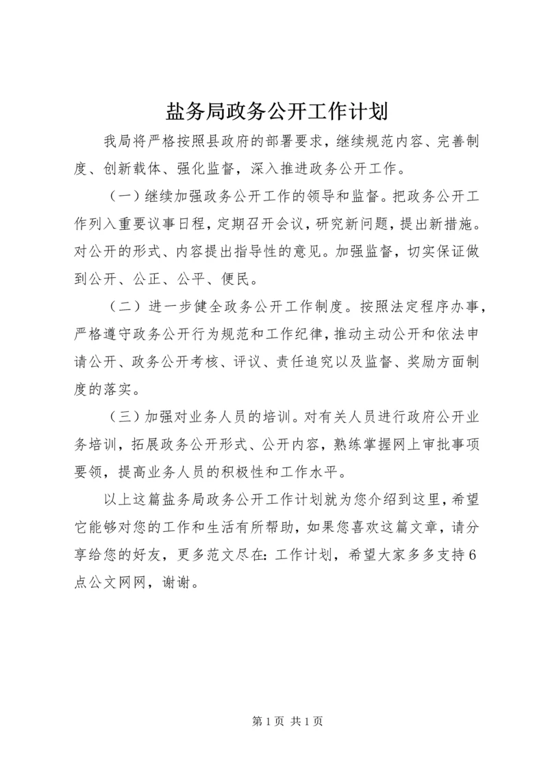 盐务局政务公开工作计划.docx