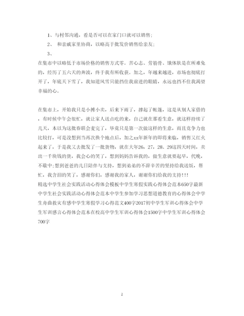 精编中学生寒假实践心得体会范本650字.docx