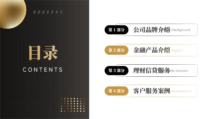 黑金高端质感金融行业工作汇报PPT模板