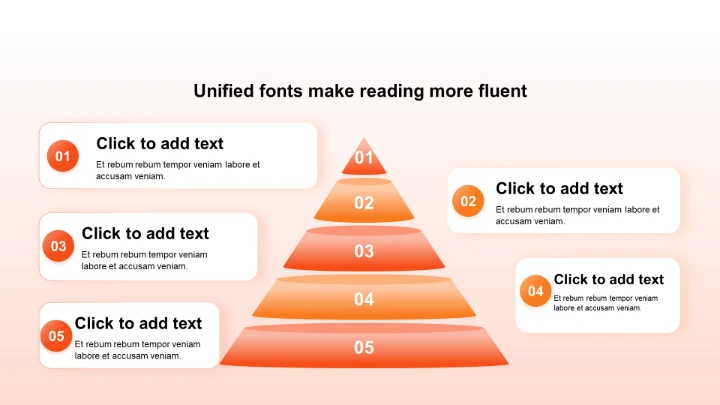 渐变纯文字PPT棱锥