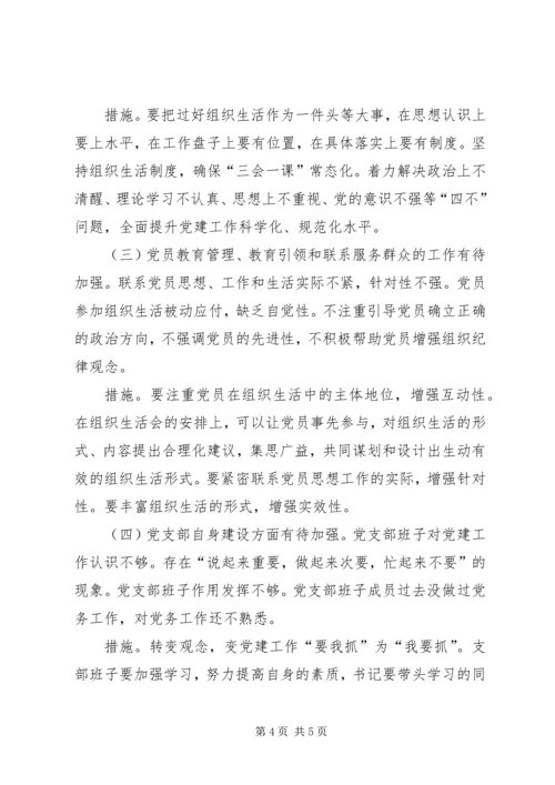 XX年度抓支部党建工作及党支部建设存在问题情况报告.docx