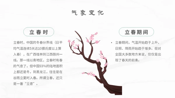 白色简约小清新传统二十四节气立春主题PPT模板