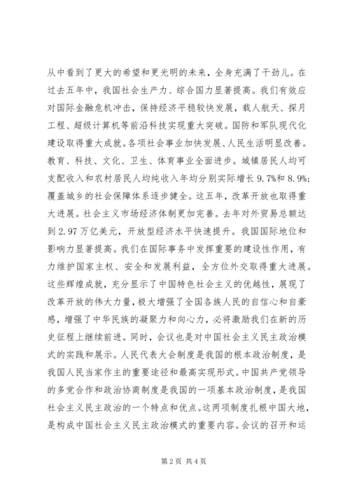 党委学习全国两会精神思想汇报.docx