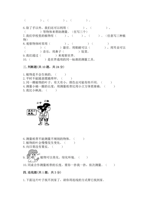 教科版一年级上册科学期末测试卷【历年真题】.docx