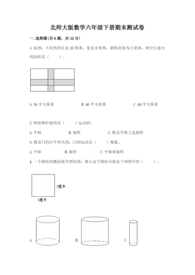 北师大版数学六年级下册期末测试卷（突破训练）word版.docx