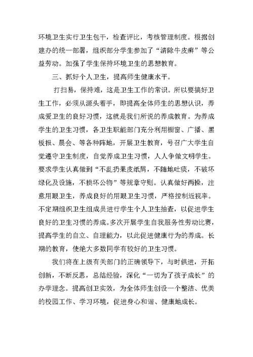 红鹰小学卫生工作总结