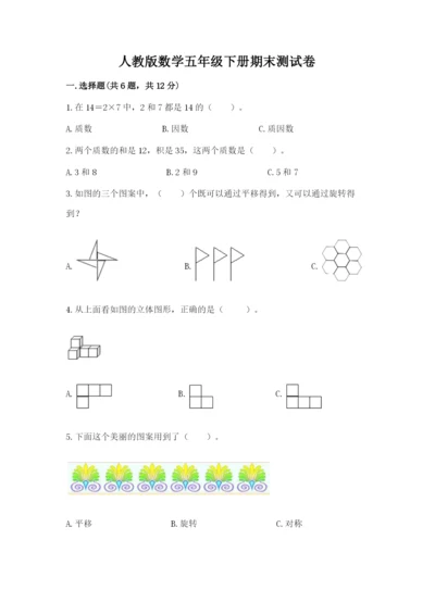 人教版数学五年级下册期末测试卷含答案【预热题】.docx