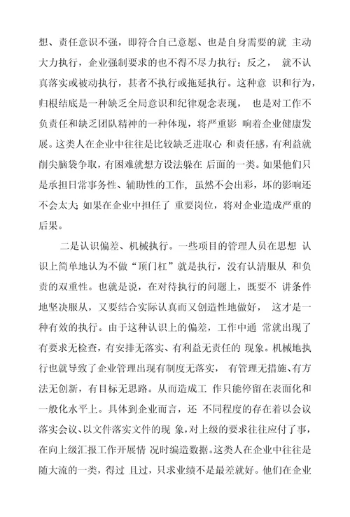 执行力是实现企业战略目标必要保障