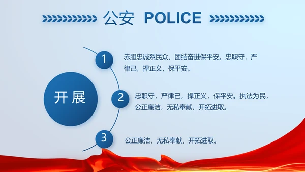 蓝色大气公安警察派出所演讲PPT