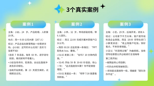 蓝绿色弥散风反职场PUA公益讲座PPT模版