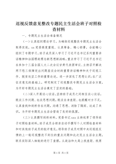 巡视反馈意见整改专题民主生活会班子对照检查材料.docx