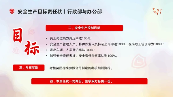简约风插画企业安全生产及目标责任状PPT模板