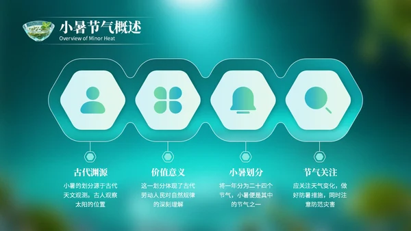 绿色创意风小暑节气讲解节气知识PPT模板