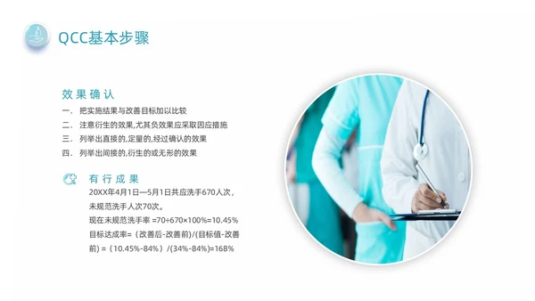 蓝绿色商务风手卫生品管圈培训动态PPT品管圈医疗质量管理品管圈