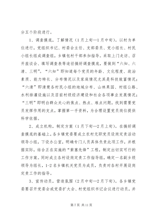 无职党员设岗工作意见.docx