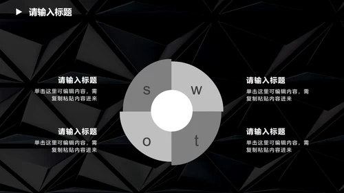 黑白几何高级感商务总结PPT模板