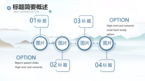 蓝色中国风春天春季旅游电子相册PPT