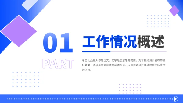 蓝色简约风汇报PPT模板