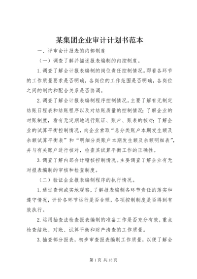 某集团企业审计计划书范本.docx