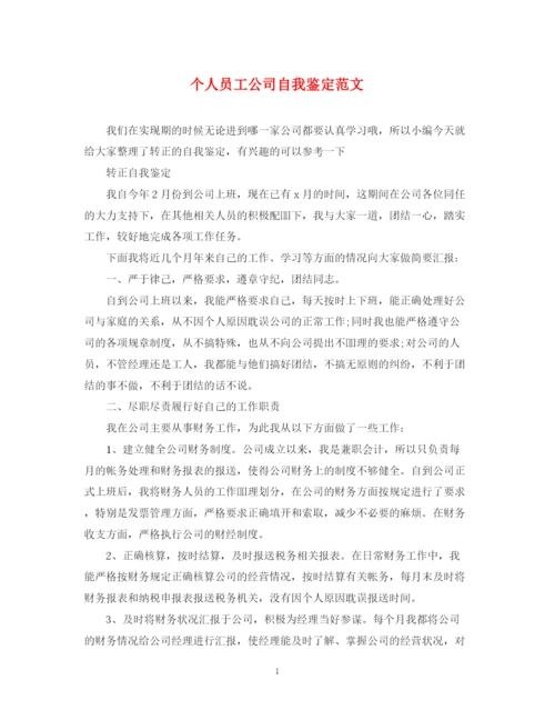 精编之个人员工公司自我鉴定范文.docx
