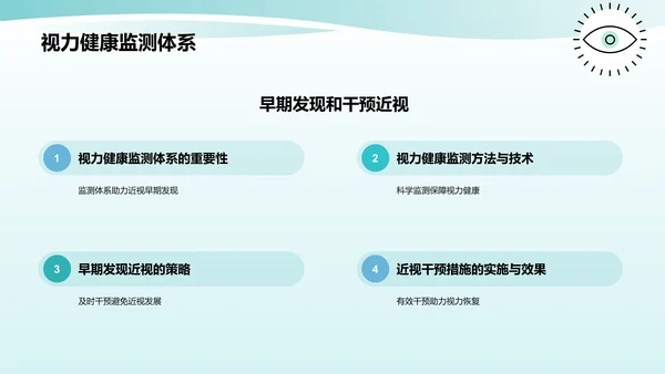蓝色小清新防近视PPT模板
