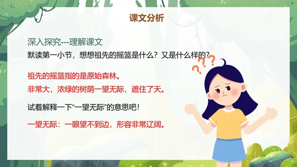部编版二年级下册《祖先的摇篮》语文课件PPT模板