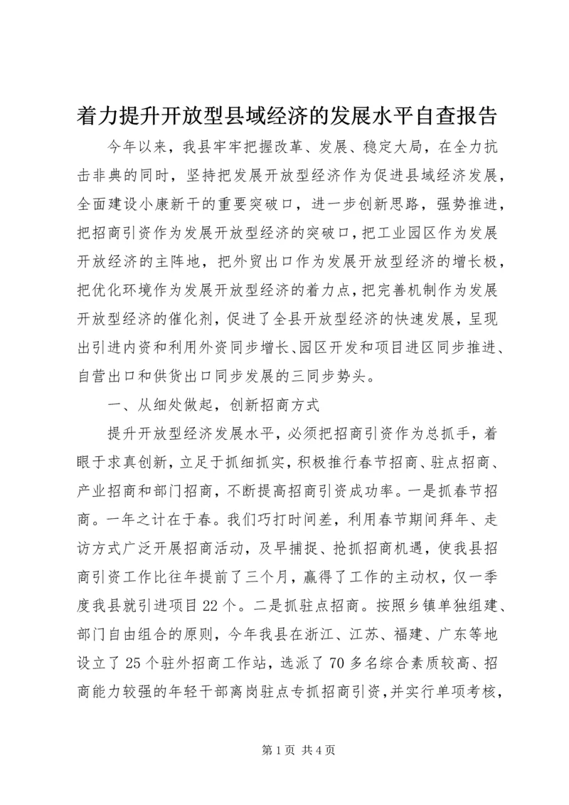 着力提升开放型县域经济的发展水平自查报告.docx