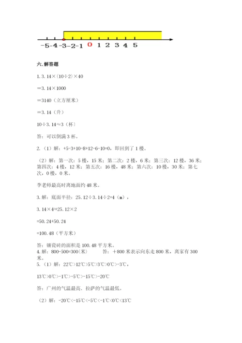 沪教版小学数学六年级下册期末检测试题及完整答案（典优）.docx