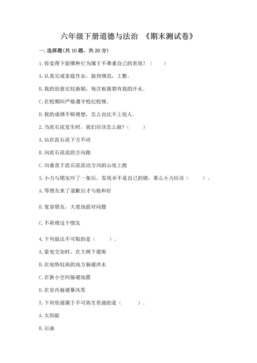 六年级下册道德与法治 《期末测试卷》精品【必刷】.docx