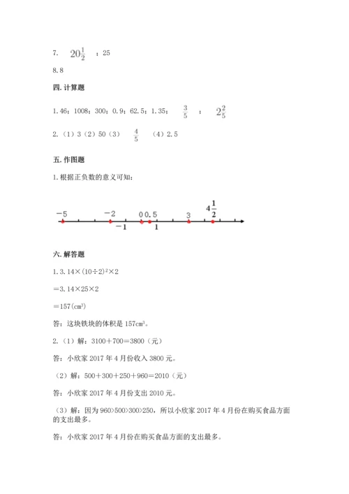 小学六年级下册数学期末测试卷附答案【综合卷】.docx