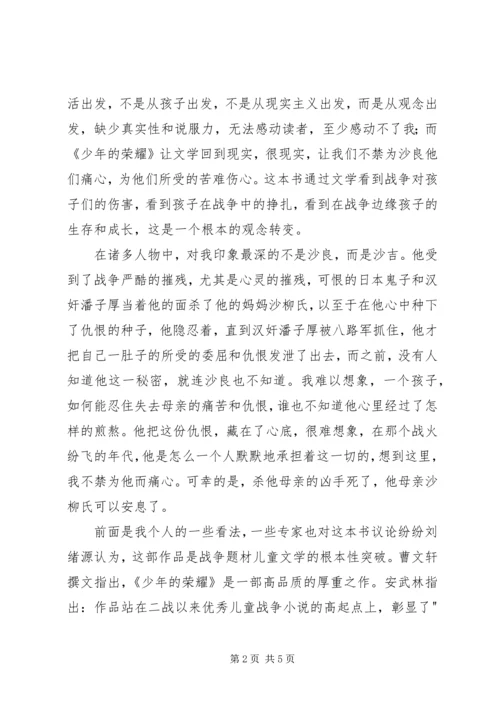 少年的荣耀读后感 (2).docx