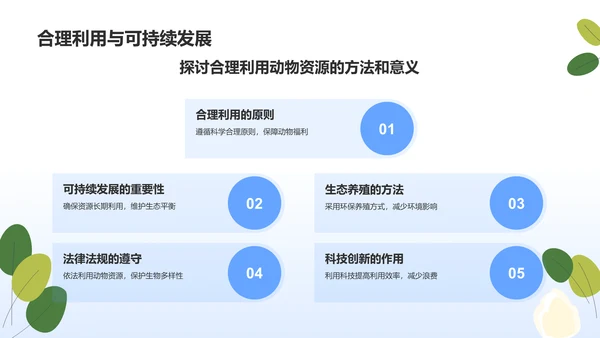 蓝色简约风动物保护知识科普PPT模板