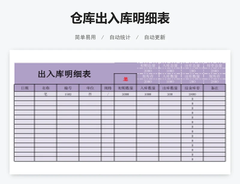 仓库出入库明细表