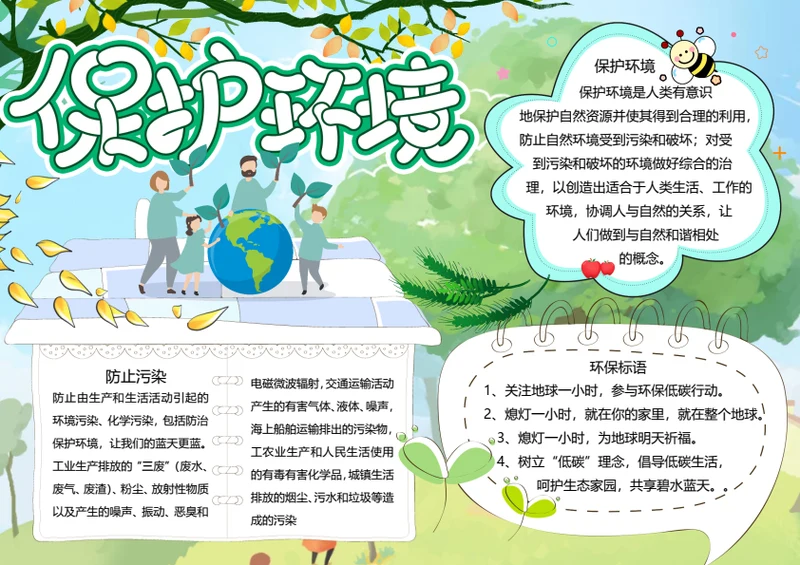 保护环境word小报