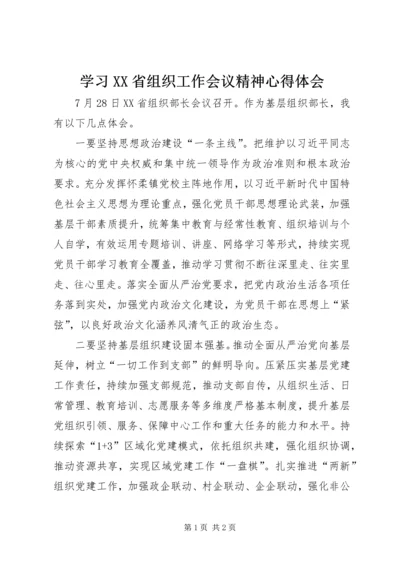 学习XX省组织工作会议精神心得体会.docx