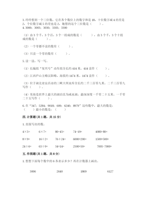 人教版二年级下册数学第七单元 万以内数的认识 测试卷精品及答案.docx
