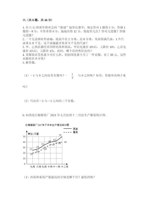 北师大版六年级数学下学期期末测试题【夺分金卷】.docx