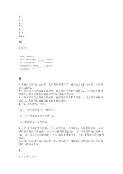 六年级下册道德与法治第二单元 爱护地球 共同责任 测试卷【典优】.docx