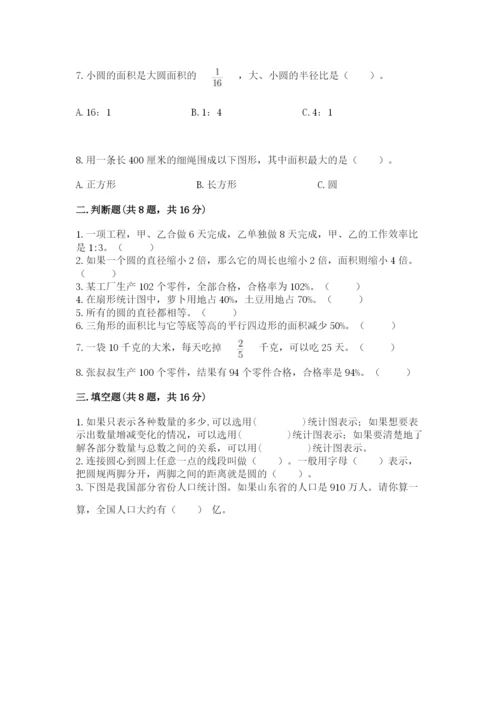 人教版小学六年级上册数学期末测试卷含下载答案.docx