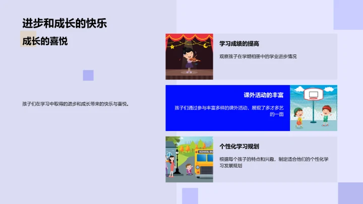 孩子学期成长概览PPT模板