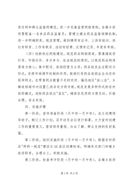 创立省级示XX县区农村药品的意见.docx