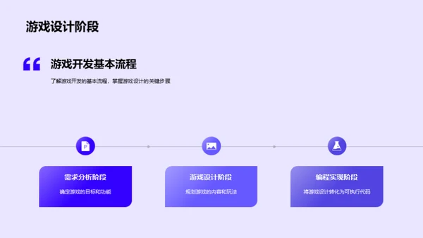 了解游戏开发过程，创造自己的游戏作品