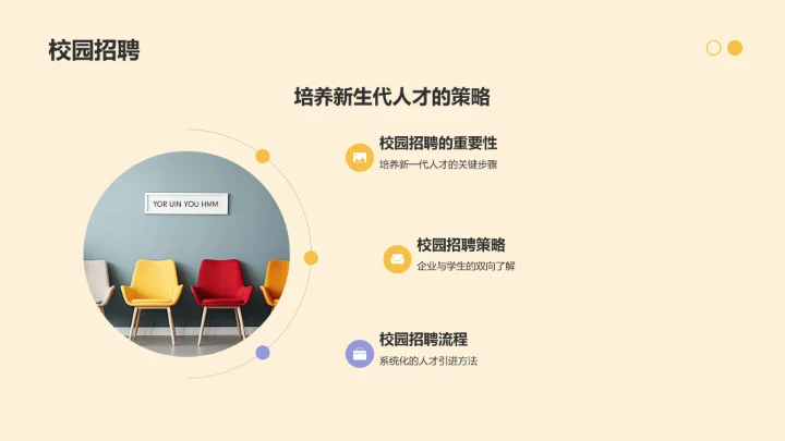 橙色插画风春季招聘PPT模板