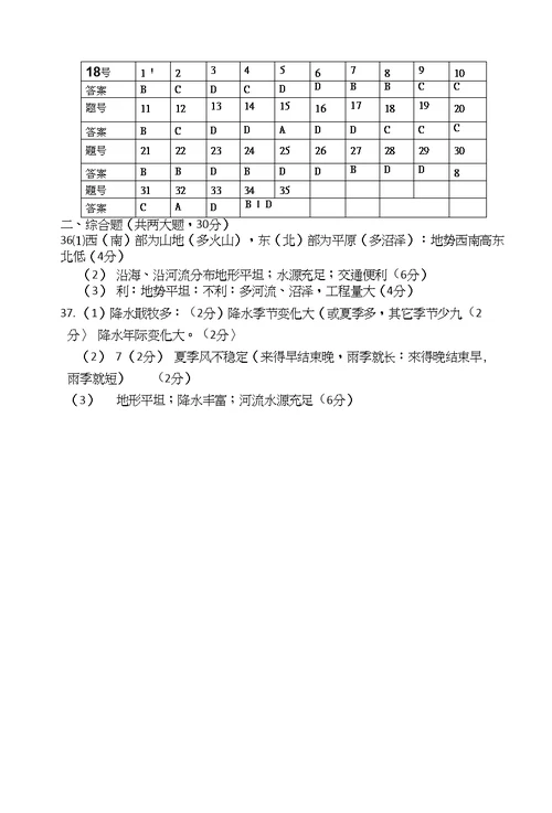 河南省唐河县第一高级中学2018 2019学年高二地理上学期第二次月考试